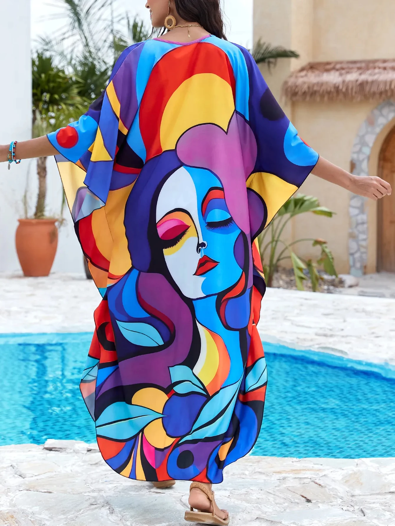 Kaftan Dresses for Women Stylish Caftans Plus Size Beach Cover up Soft Loungewear
