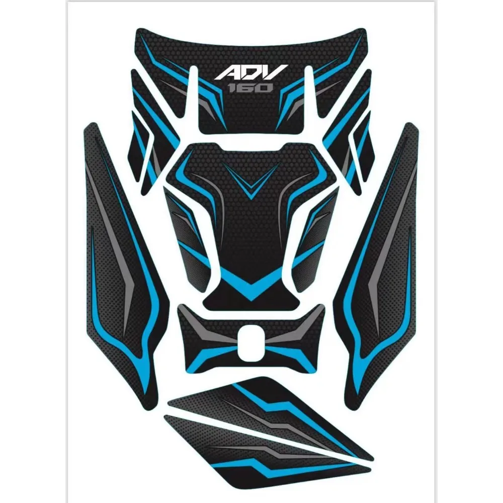 Stiker Motor 2023 BARU Stiker Tangki Oli 3D Carbon Braze Vein Untuk HONDA ADV160 ADV 160 Tahan Air Perekat Lembut
