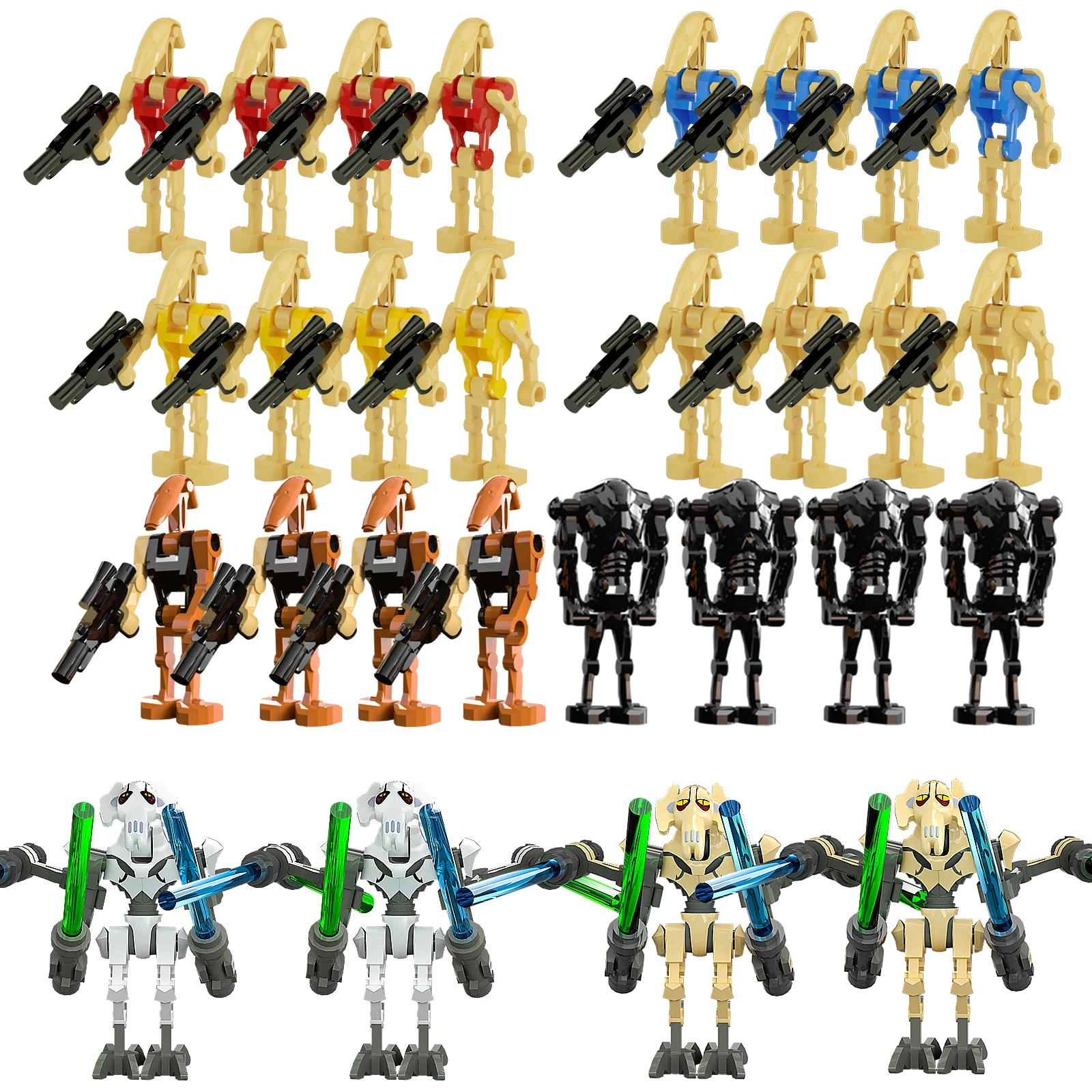 

28 Pieces Clone Soldier Battle Droid Battle Pack Set for Kids, Combat Robot Figures Assembly Models Puzzle Building Toys