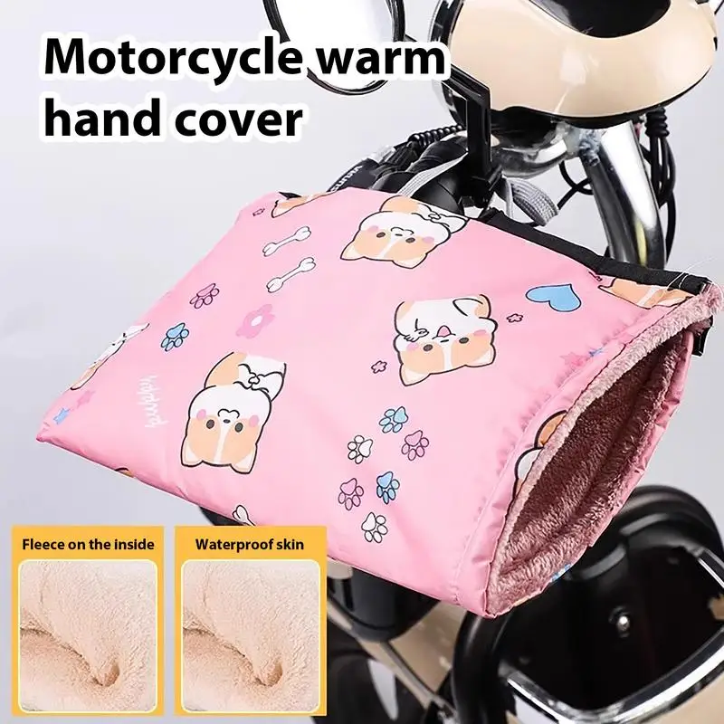 Guantes impermeables para manillar de motocicleta, protectores de manos a prueba de viento, cálidos, cubierta de mango para Scooter, accesorios de invierno