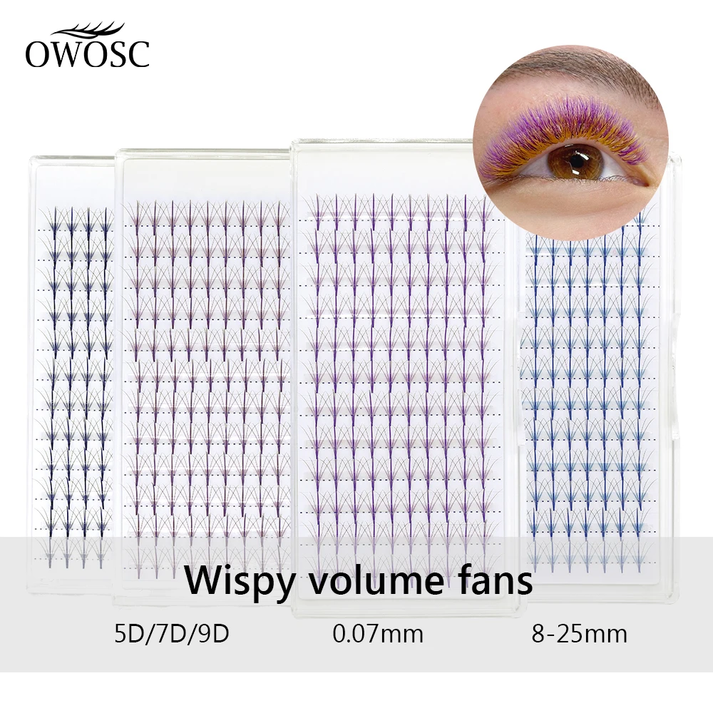 OWOSC New 5D Premade Fans Wispy Style Eyelash Extensions Hybrid Fan Lashes Premade Volume Fan Eyelash Extension custom logo