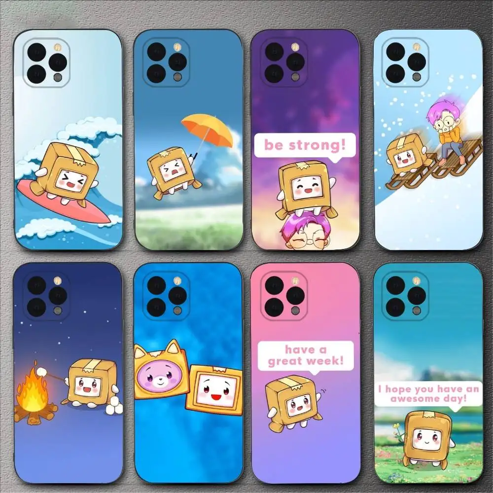 

Милый чехол для телефона L-Lankybox для iPhone 16,15,14,13,12,11,XS,XR,X,8,7,Pro,Max,Plus,mini, силиконовый черный чехол