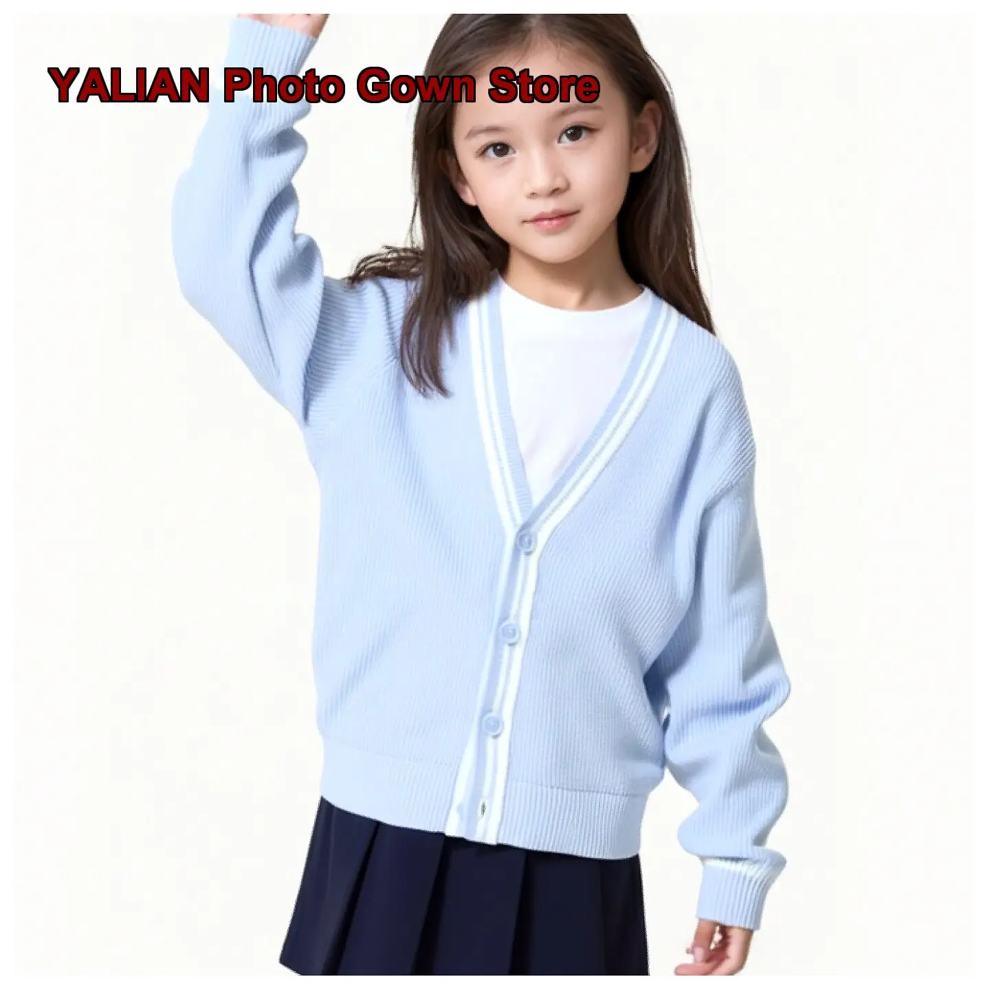 Boys Girls Pullover Sweater Kids Spring Summer Round Neck Knit Top Solid Color Machine Washable