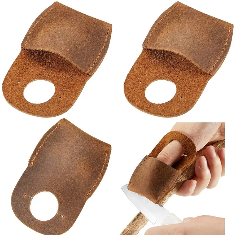 Leather Thumb Cover Wood Carving Leather Finger Protector Handmade Carving Accessories Tool Gloves For Wood Carving Craft