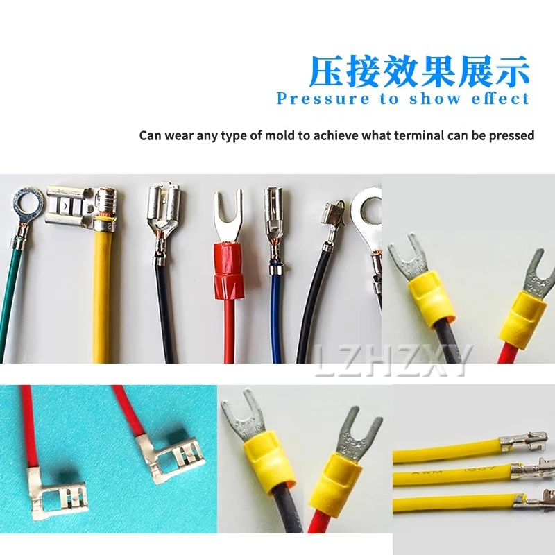 High Speed Terminal Crimping Machine 3.0T For Big/Cold Pressed Terminals Automatic Wire Crimper Tools With 3 Type Molds Optional