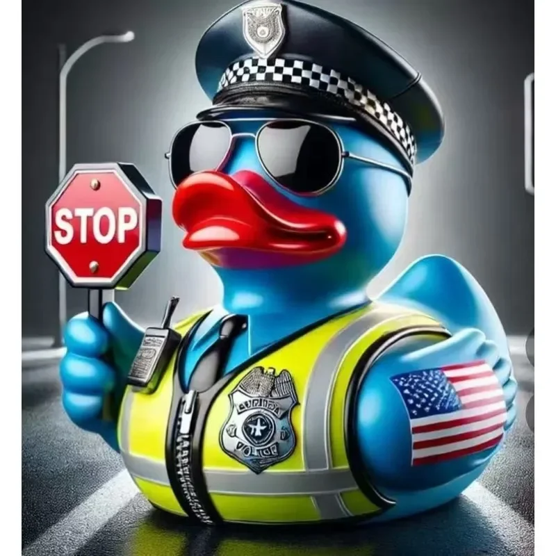 بطل البط المطاطي، رجل إطفاء الشرطة الراتنج بطة، الجدة رجال الإطفاء بطة الحلي للهدايا ديكور غرفة نوم المنزل