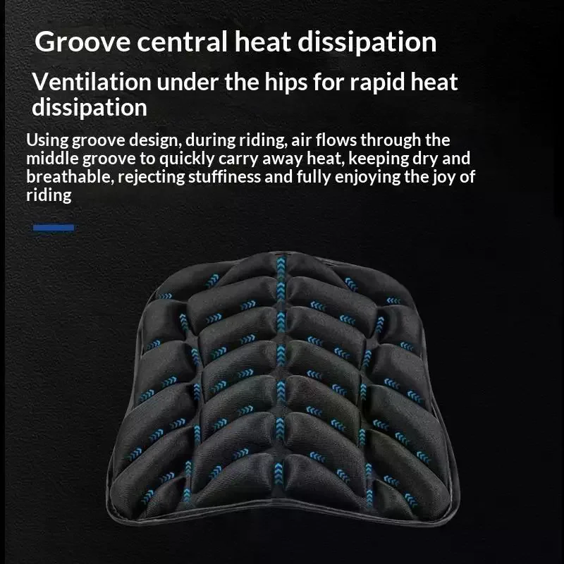 Universal Motorcycle Seat Cushion 3D Gel Breathable Shock Absorption Non-slip Soft Pad for Daily Commute Travel Rides