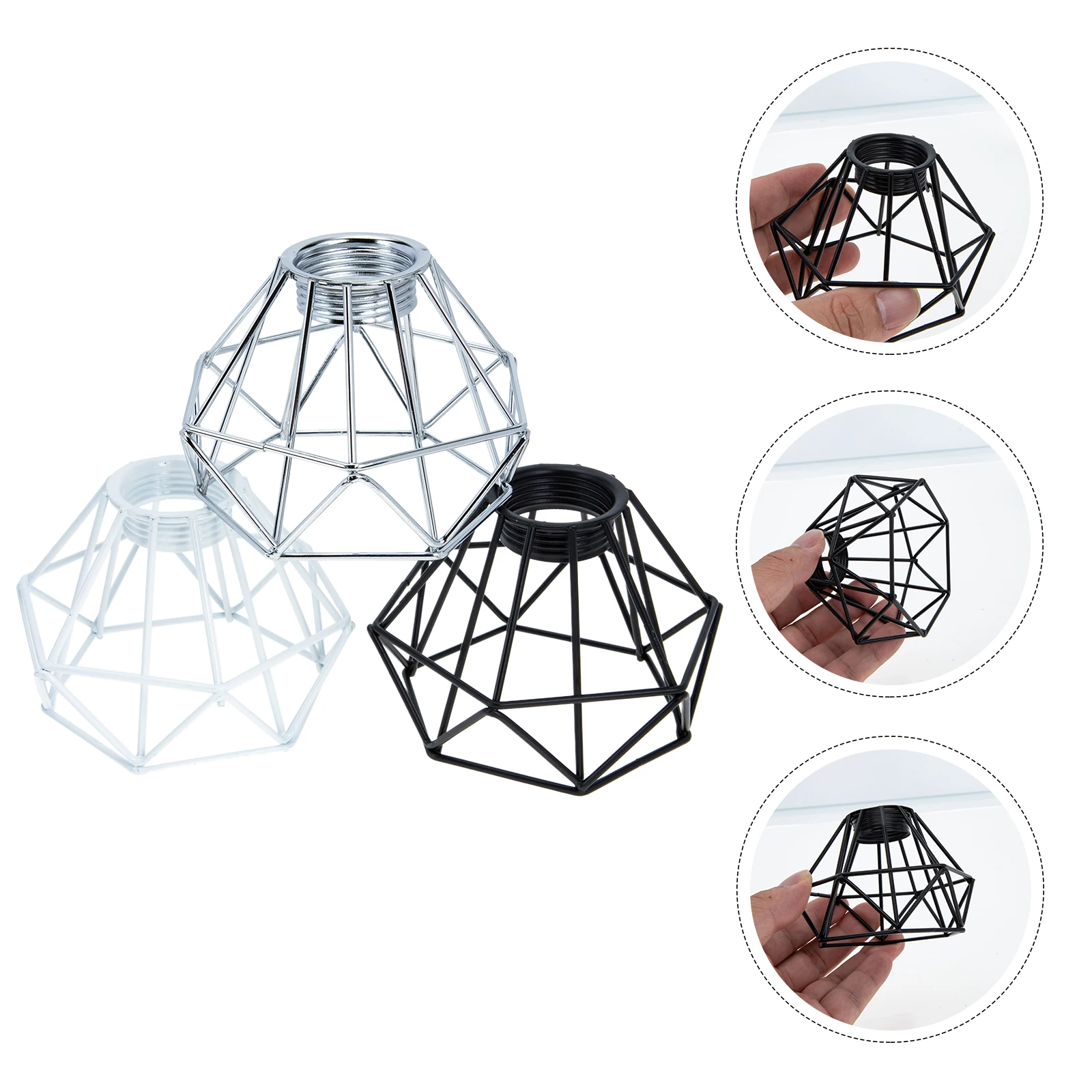 3 stücke Retro Industrielle Lampenschirm Diamant Form Käfig Leuchtschirm Kreative Wand Abdeckung Eisen Kunst Dekorative Innen Beleuchtung