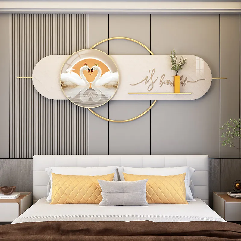 High-end Bedroom Bedside Decoration Paintings Light Luxury Master Bedroom Hanging Paintings Living Room Background Walls Decor