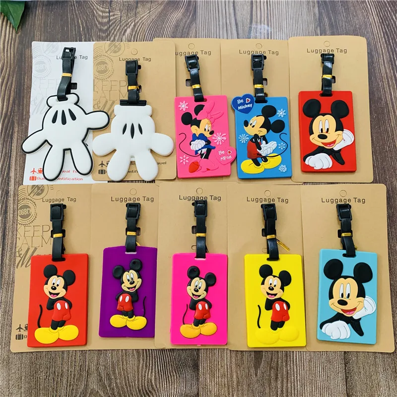 

Disney Mickey Minnie 8871 Anime Luggage Tags Cartoon Suitcase Tag Travel Accessories Bag Holder Label Birthday Gift