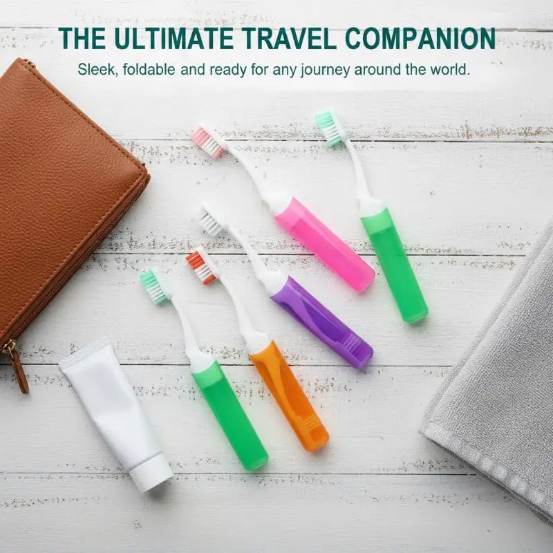 Portable Folding Toothbrush Set Super Soft Bristle Bulk Travel Essential 5 10pcs for Outdoor Adventure