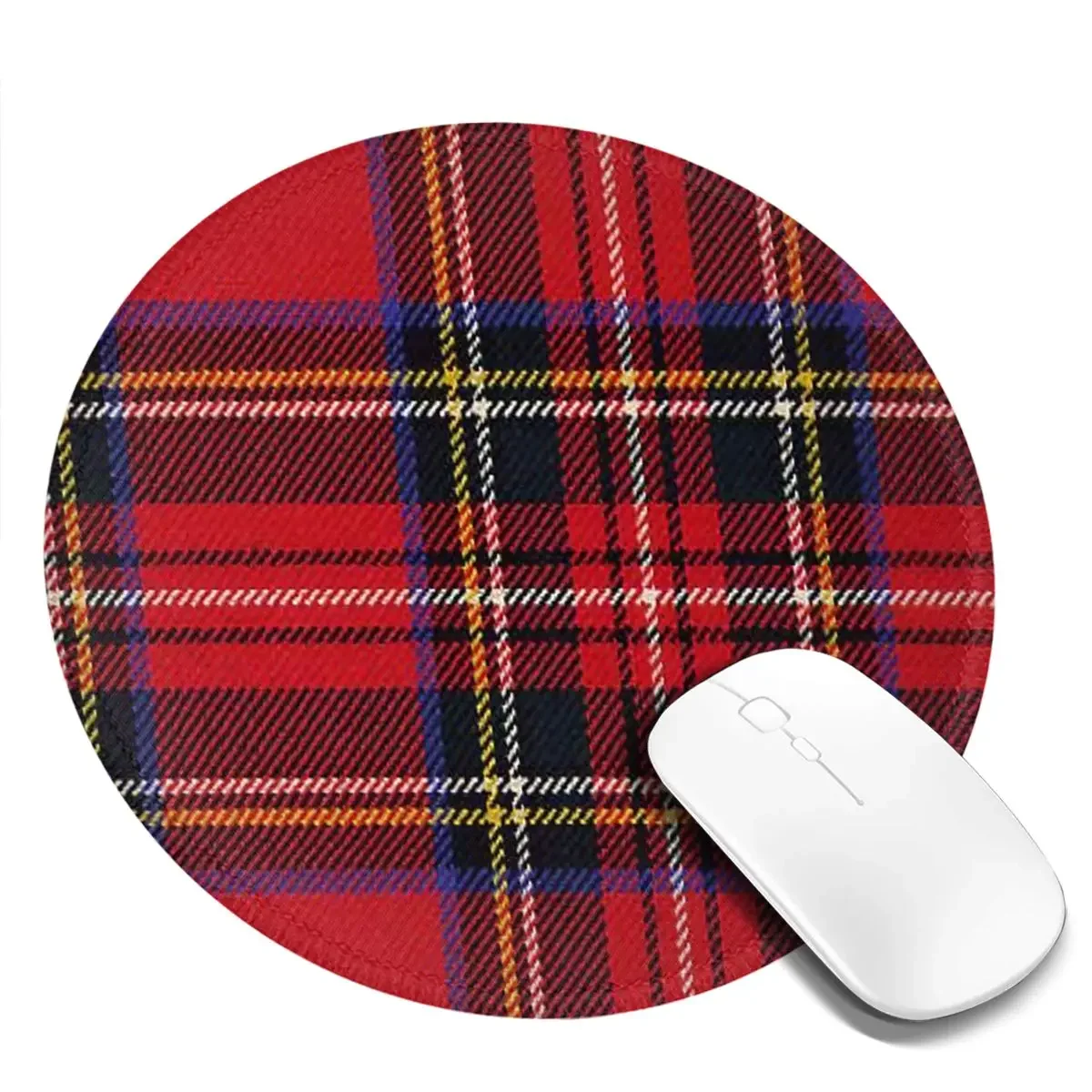 Traditional Royal Stewart Scottish Tartan Round Mouse Pad Computer Keyboard Mouse Mat Gamer PC Desk Mat Office Accessories Table