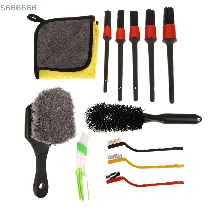 Nuovo set di spazzole per strumenti per la pulizia dell'auto di vendita caldo Set di spazzole per trapano per lavaggio auto Spazzola per pulizia Spazzola per dettagli Set multifunzionale in spugna