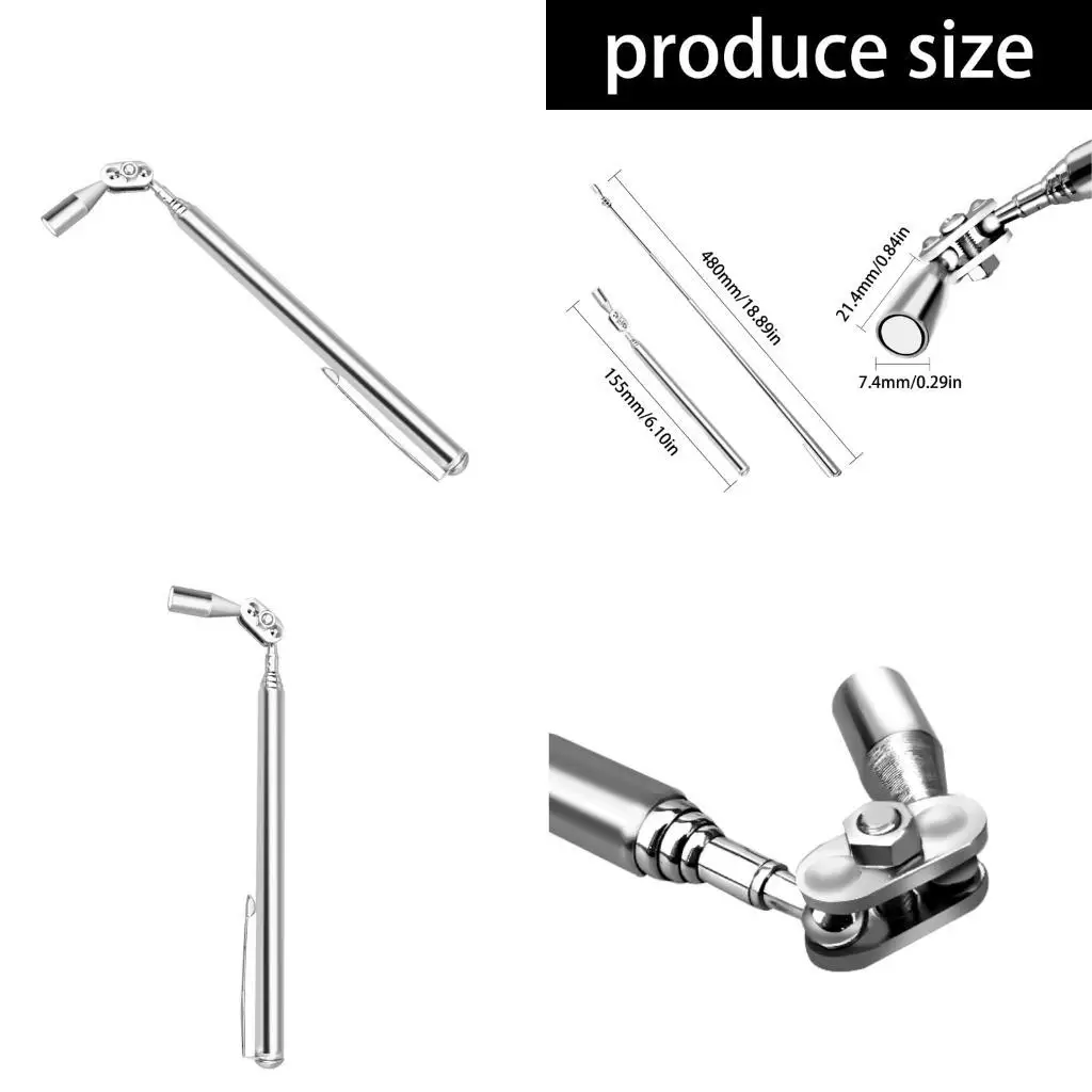 652F Telescoping 5 Section Sweeper Grabber With Flexible Angled Tip 1.5lb