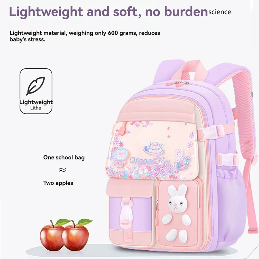 New Cute Trend CHILDREN\'S Shoulders Backpack Elementary School Students Schoolbag 1-2-3-4-5-6 Grade Girls 6-12 Years Old Waterpr