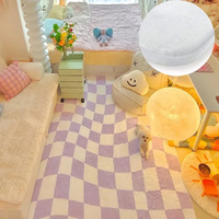 Purple Chessboard Carpet Plaid Colorful Bedroom Bedside Soft Large Area Rugs British Cloakroom Living Room Mats Ковер Tapis 러그