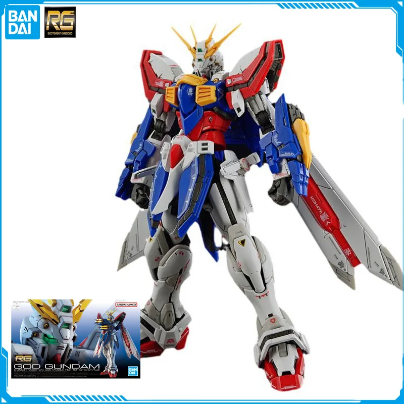 

In Stock Bandai RG 1/144 GF13-017NJII GOD GUNDAM Original Model Anime Figure Model Toys For Boys Action Collection Assembly Doll