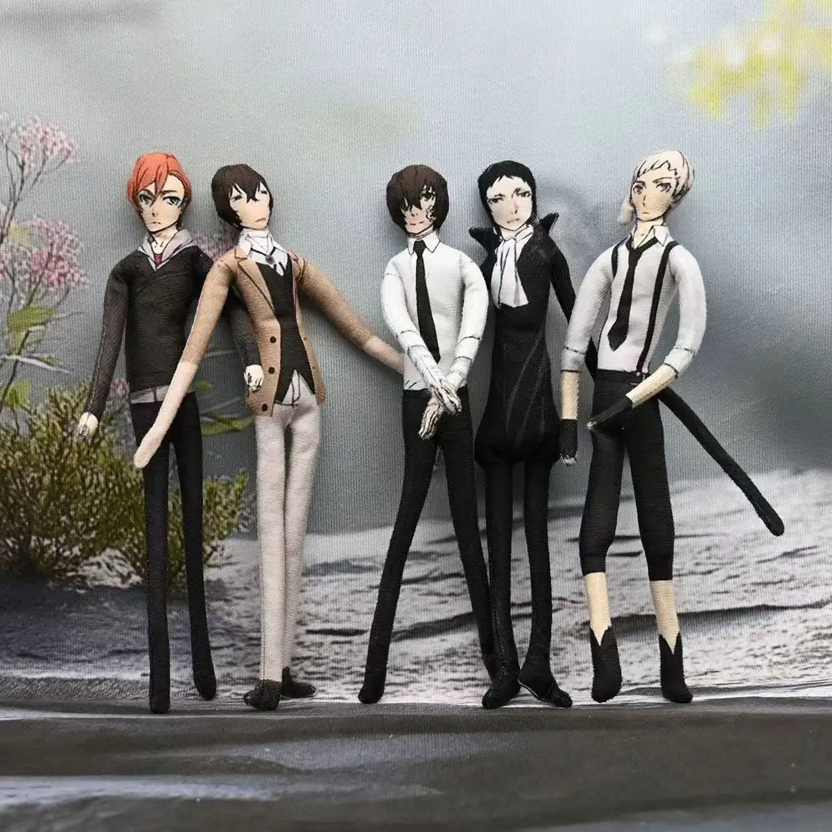 Anime Bungo Stray Dogs Cosplay Doll Plush Stuffed Flexible Iron Wire Abstract Figure Dolls Dazai Osamu Prop Decorative Doll Gift