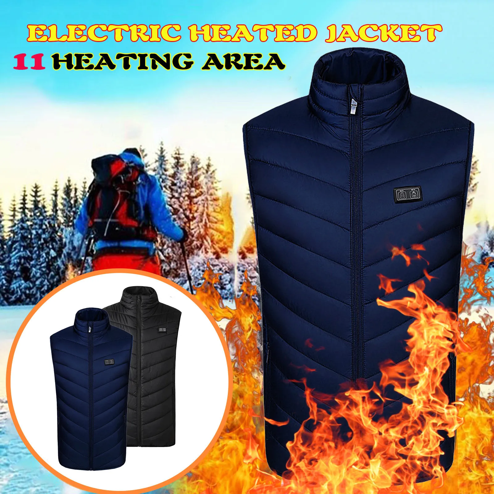 11 Heated Areas Winter Warm Vest Coats Men Women Intelligent Usb Electric Heating Outerwear Sports Hiking Thermal Jacket Coats