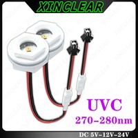 Waterproof Deep UV LED Ultraviolet Lamps 270nm 275nm 280nm UVC 5V 12V 24V For Water Purification Disinfection Sterilization