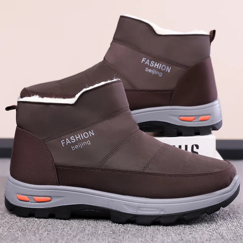 Winter Boots for Men Outdoor Windproof Non-slip Men's Snow Boots Cotton Shoes Platform Waterproof Keep Warm Snow Boots for Men