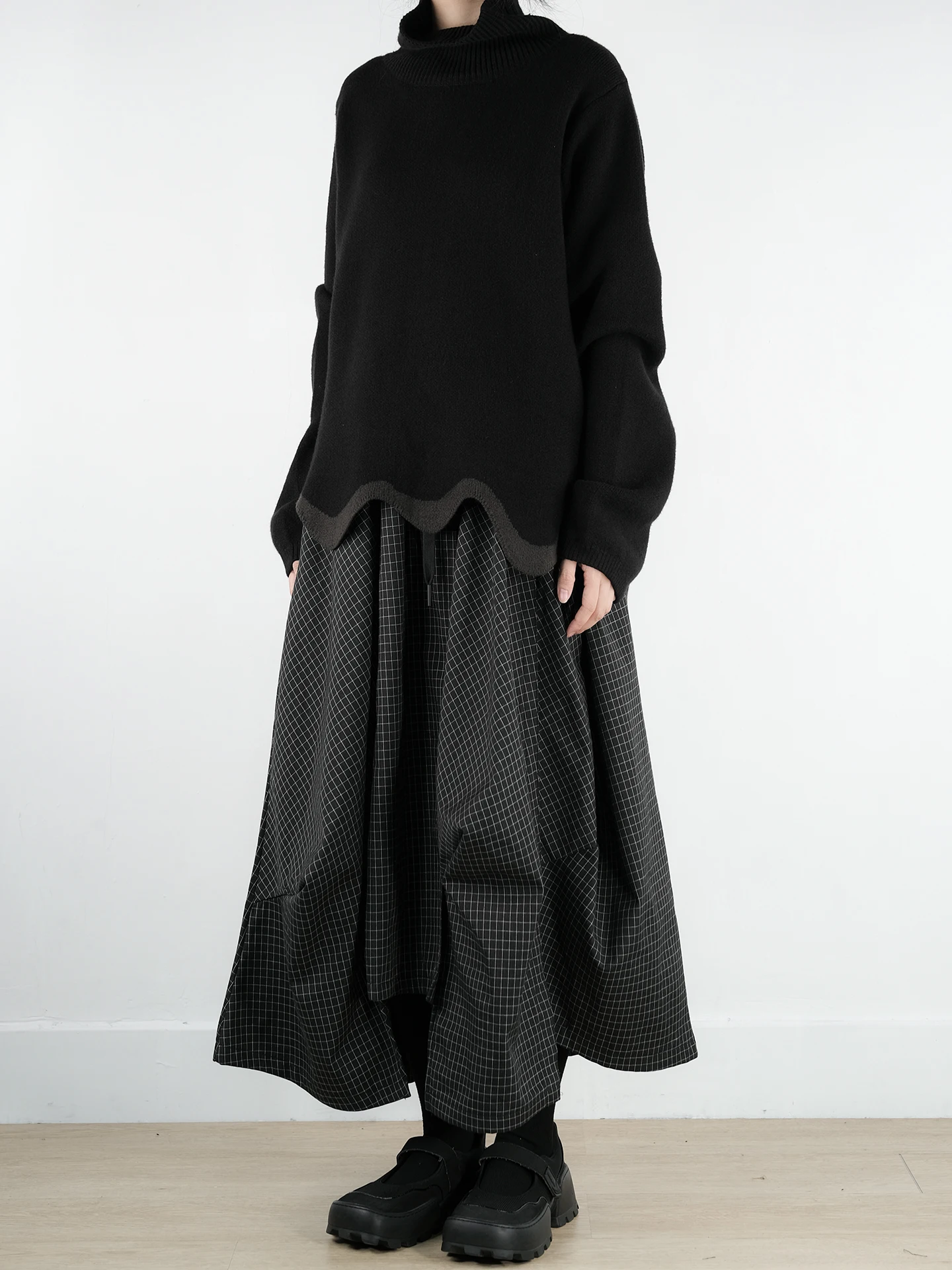 

k Sle High Collar Sweater Women's Comfortable Simple Versatile Non Regular Top by Deer People 2025 New Arrival Knitted L...