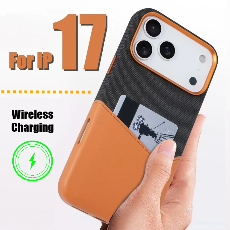 

Цветной кошелек с карманом для карт MagSafe, кожаный чехол для IPhone 17 Pro Max 16, 15, 14, 13, 12, защитный чехол для беспроводной зарядки