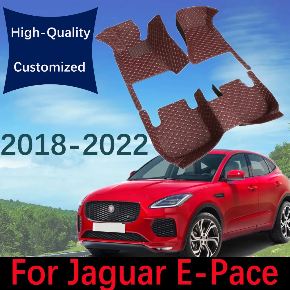 

Custom Leather Car Floor Mats For Jaguar E-Pace 2018~2022 Fashion Automobile Carpet Rugs Foot Pads Interior Accessories