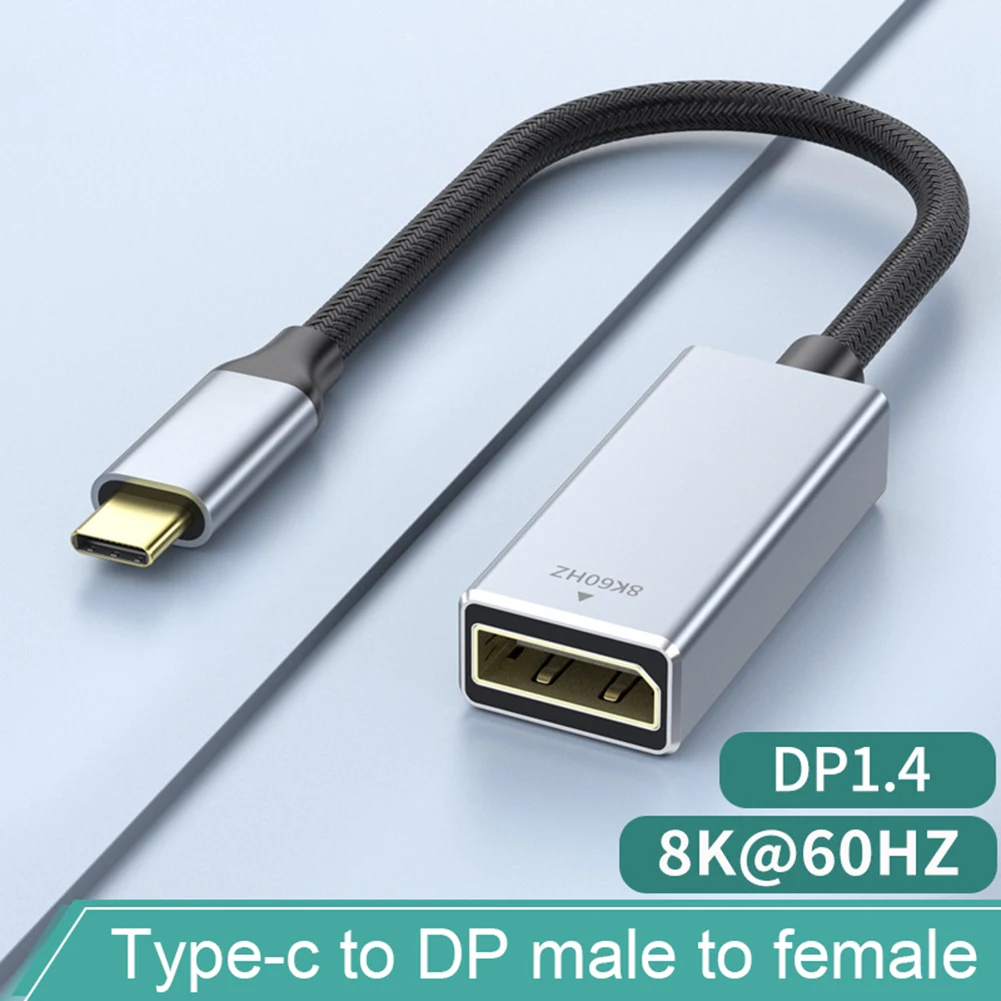 USB C do DP 1.4 Adapter żeński 8K @ 60Hz 120Hz rodzaj USB-C do HDMI kompatybilny kabel konwertera przejściówka do wyświetlacza TV do laptopa PC