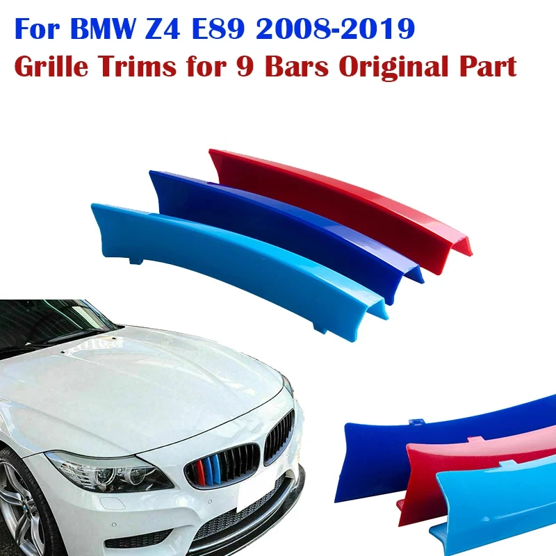 

Front Kidney Grille Clip Decal Stripe Cover For BMW E89 Z4 2008-2019 Trim For 9 Slats Grill Car Decor Accessories