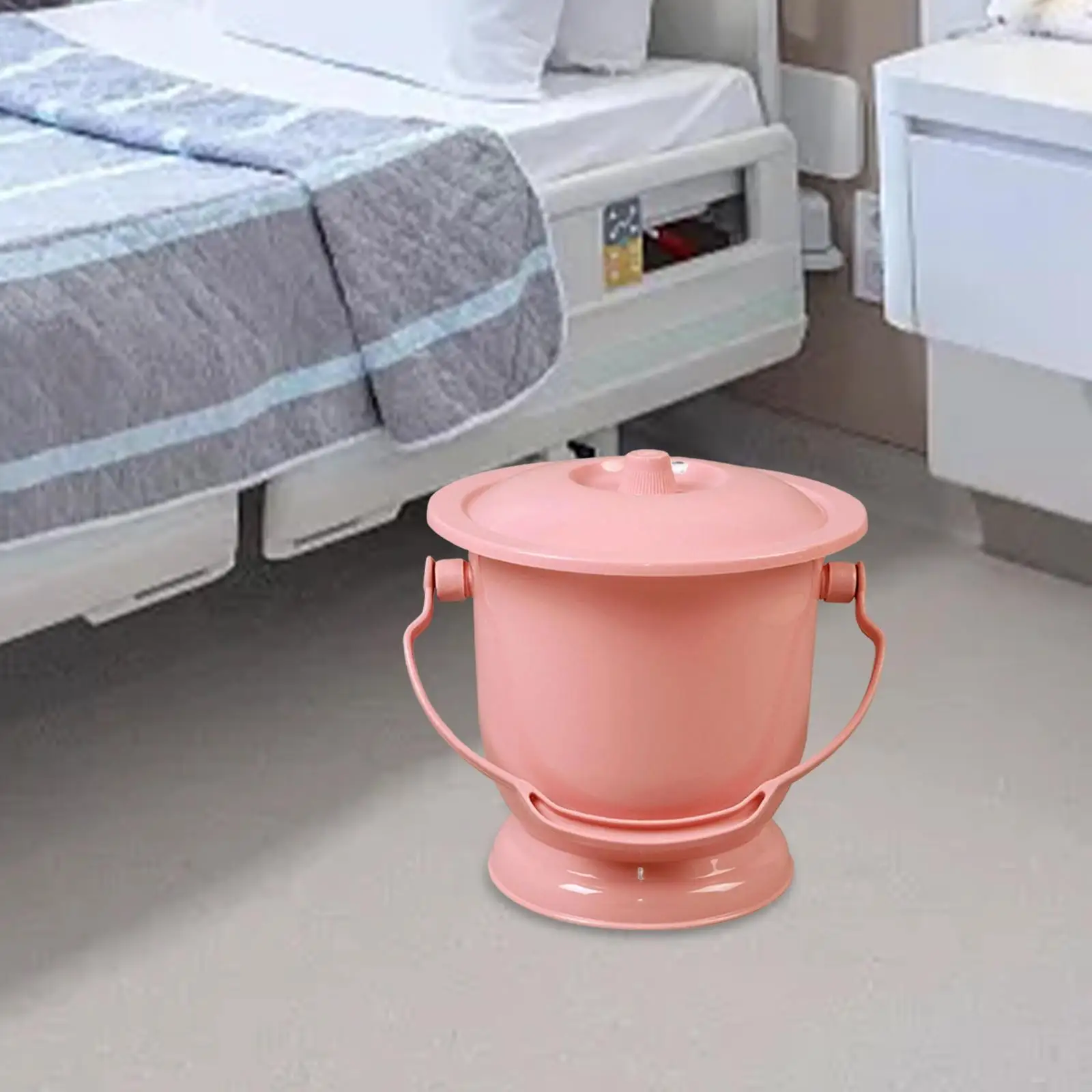 Pot de Chambre avec Couvercle en Plastique PP pour Adultes et Enfants, Cachoir, Urine Portable, Maison, Hôtel, Voyage, Personnes Âgées, E27