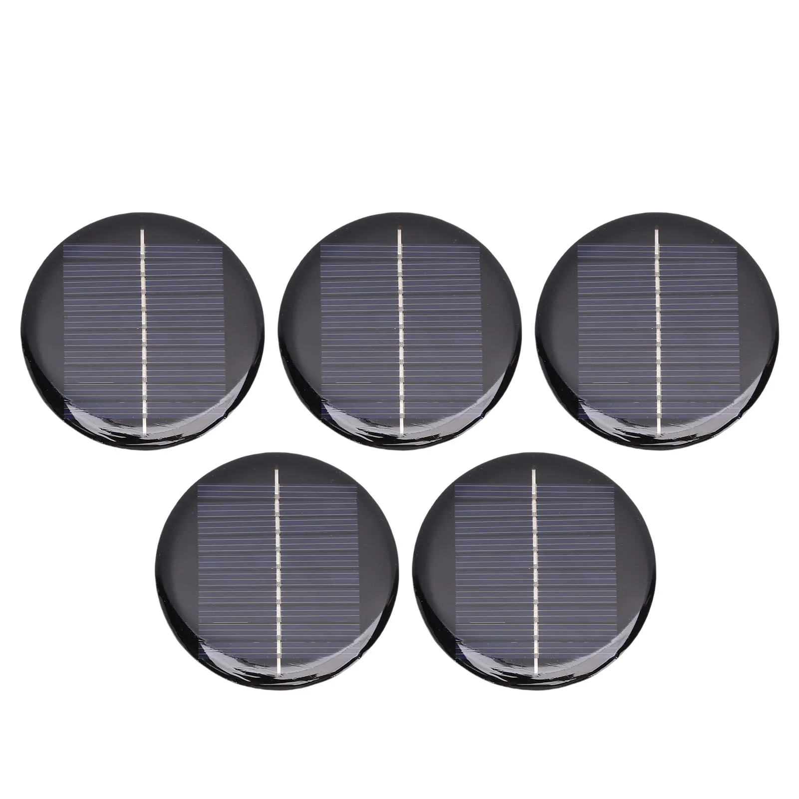5pcs 60mm Round Solar Panels 0.28W Round Monocrystalline Silicon Solar Cell Panels for Small Electronic Devices