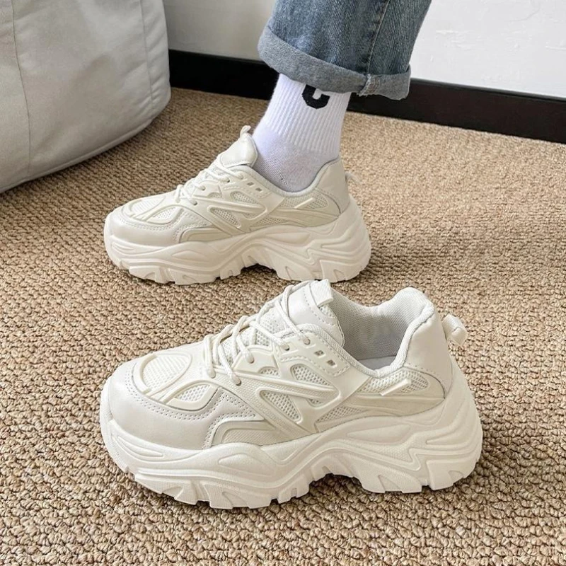 

​2025 Summer New Women's Chunky Sole Breathable Clunky Sneakers with Height Increase Sporty Thick Bottom Shoes for Women​