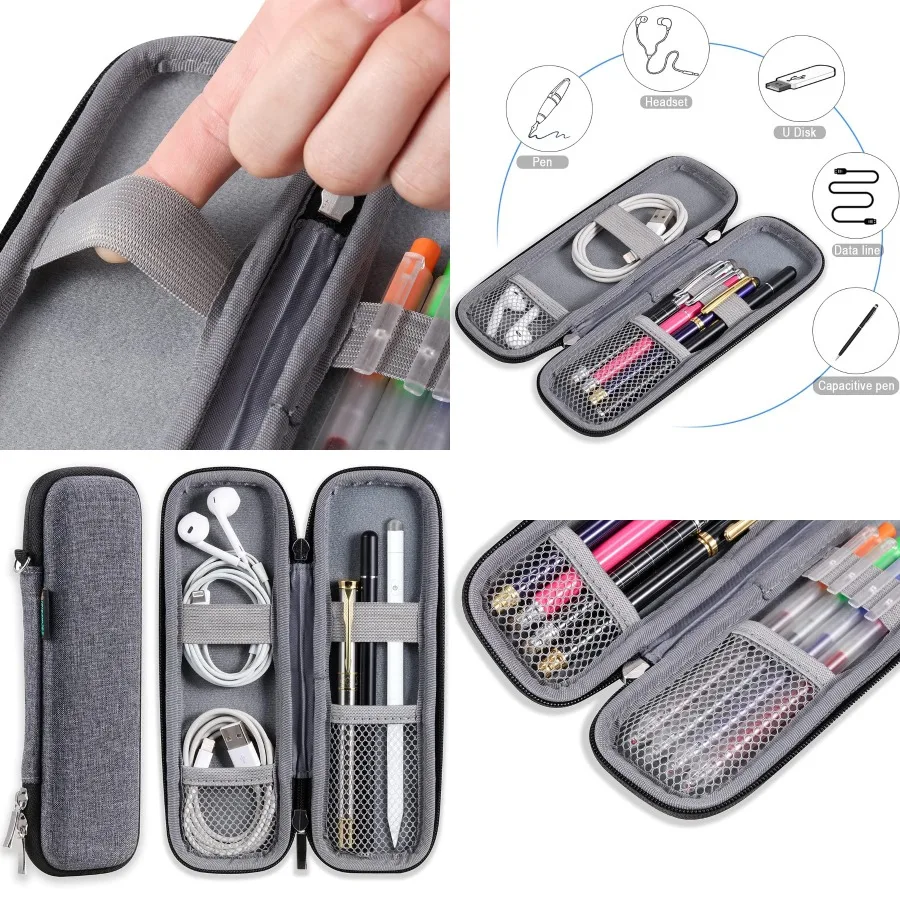 กล่องใส่ดินสอขนาดเล็กกะทัดรัดและพกพาสะดวกสำหรับจัดระเบียบดินสอ ปากกา และอุปกรณ์เครื่องเขียน - เหมาะสำหรับนักเรียนและครู