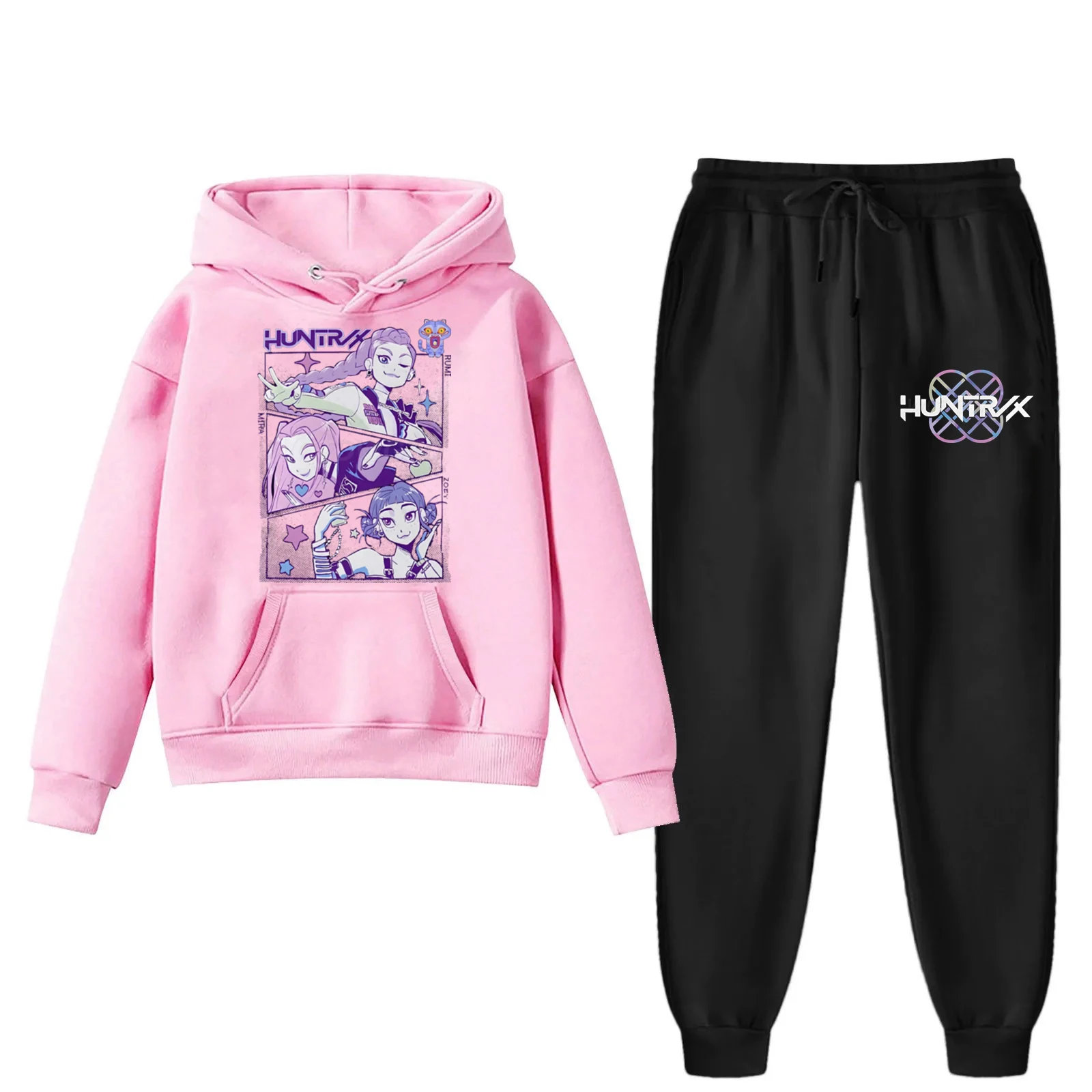 

Kids Clothes Sets KPop Demon Hunters Hoodies+Pants 2pc Set Hot Movie Huntrix Boys Girls Tracksuits Long Sleeve Pullover Outfit