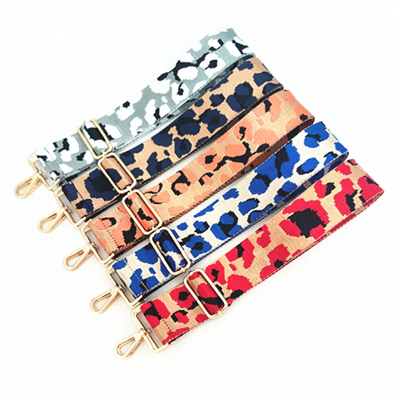 Long Shoulder Strap Replacement Belts Widened Coloured Bag Strap Accessories for Knitted Bags New Leopard Print