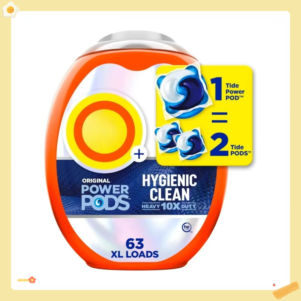 10x Duty Power PODS منظف الغسيل Pacs الأصلي 63 عدد للأوساخ المرئية وغير المرئية