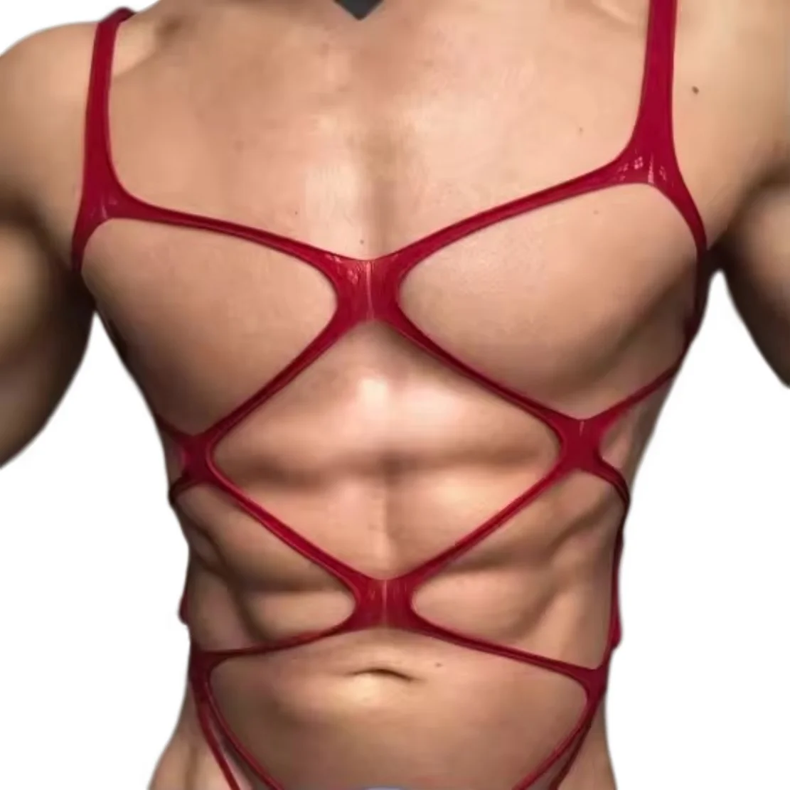 Muscle Men's Underwear Fishnet Bodysuits Male Sleepwear Man Club Wear Black Red Body Sexy Costumes Dropshipping