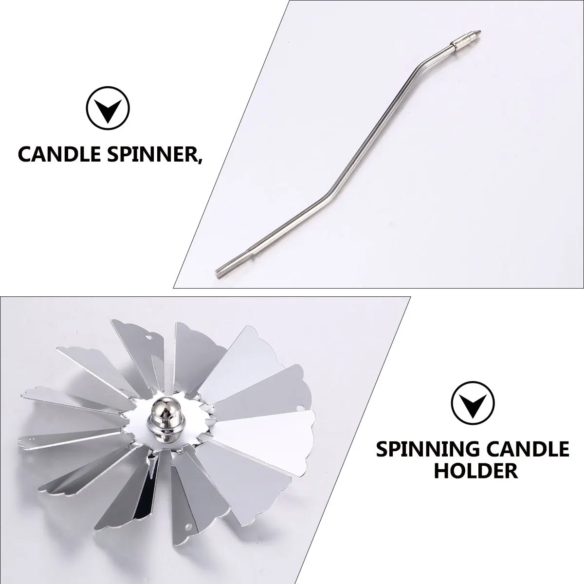 

1Pcs Romantic Holder Silver Rotary Candlestick Metal Spinner Desktop Adornment Birthday Christmas Wedding Gift