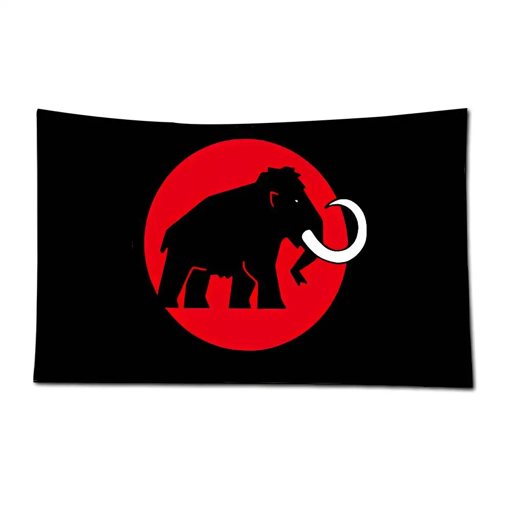 M_MAMMUTS شعار العلم البوليستر المطبوعة أعلام السيارات لغرفة المرآب ديكور التخييم في الهواء الطلق