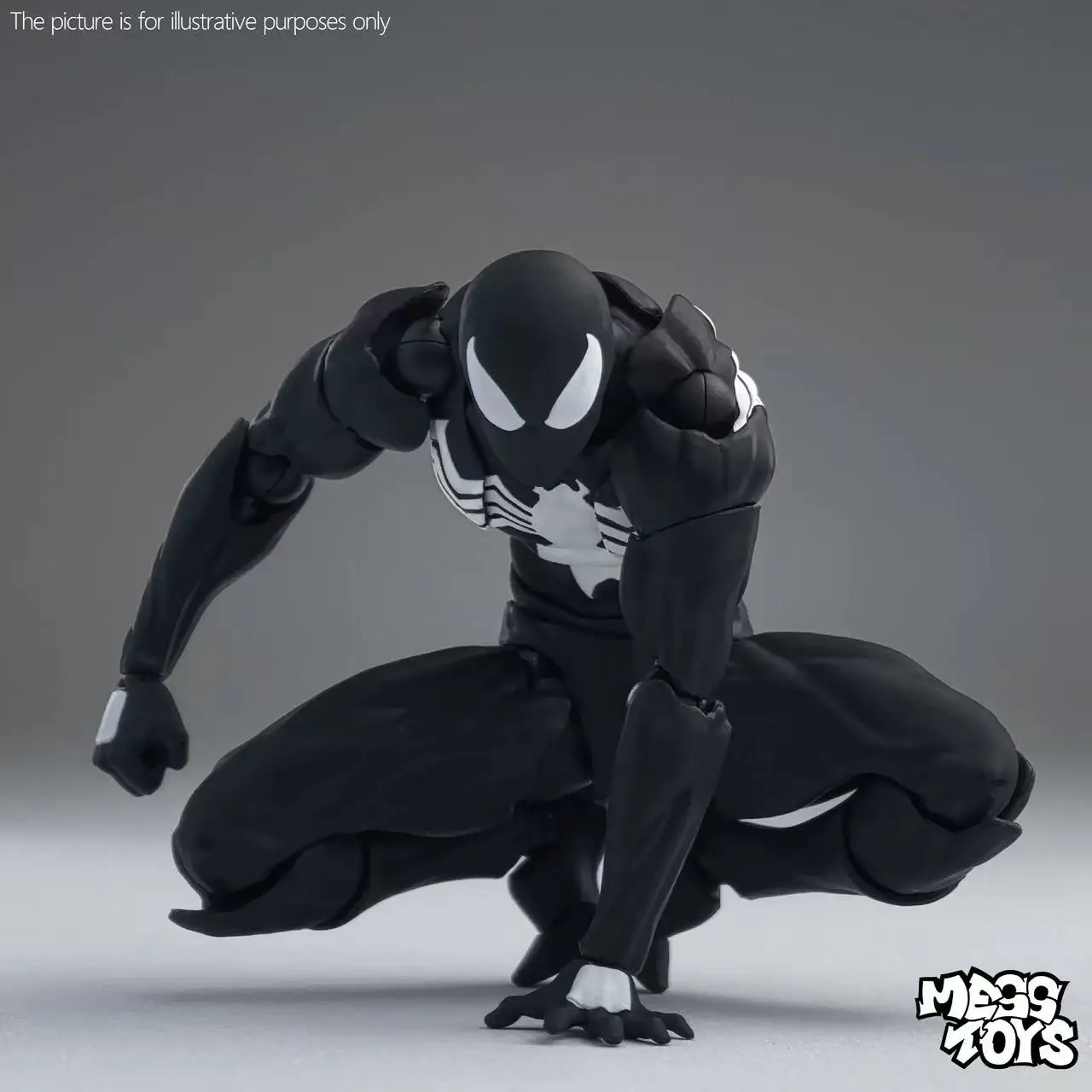 MESS TOYS Black Neighbor Symbiotic Spider-Man Black Venom Warsuit Joint Hands-on Model