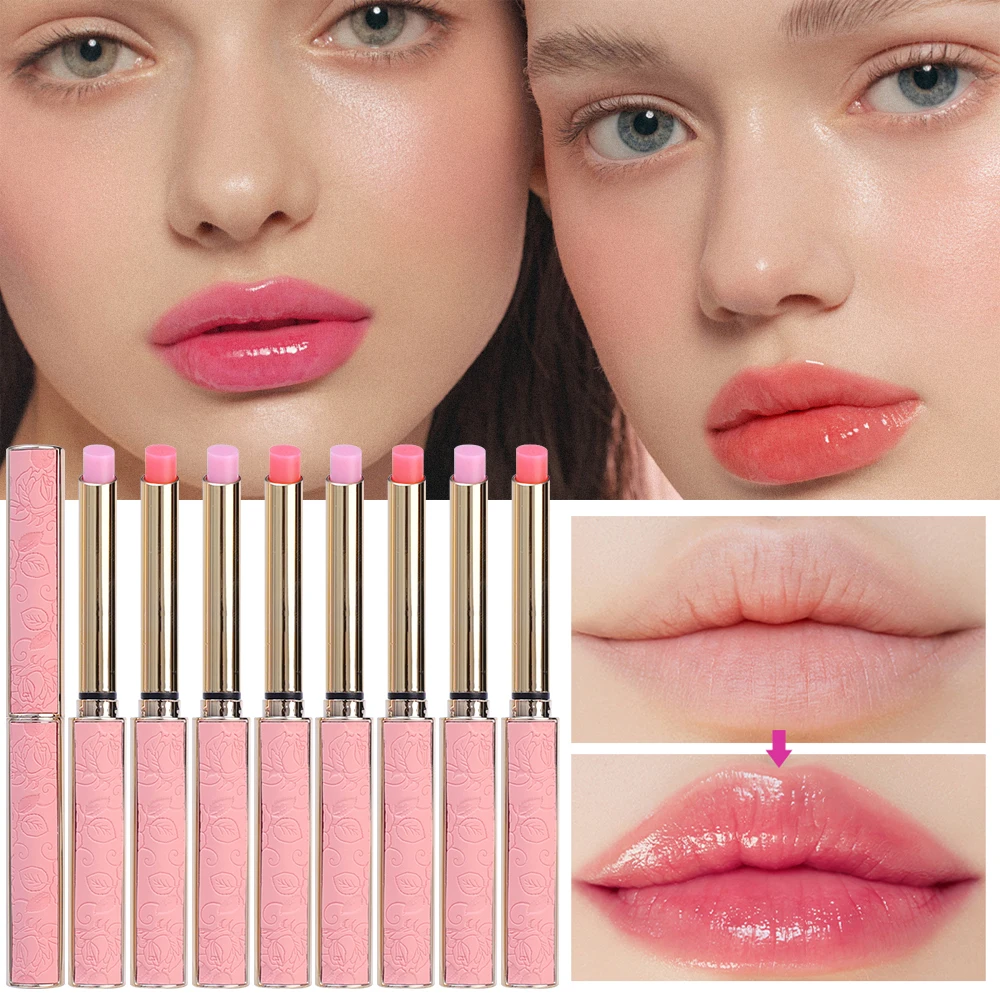 Nude Pink Color Change Lipsticks Long Lasting Moisturizing Nourishing Anti-drying Lip Balm Refreshing Non-sticky Solid Lip Gloss