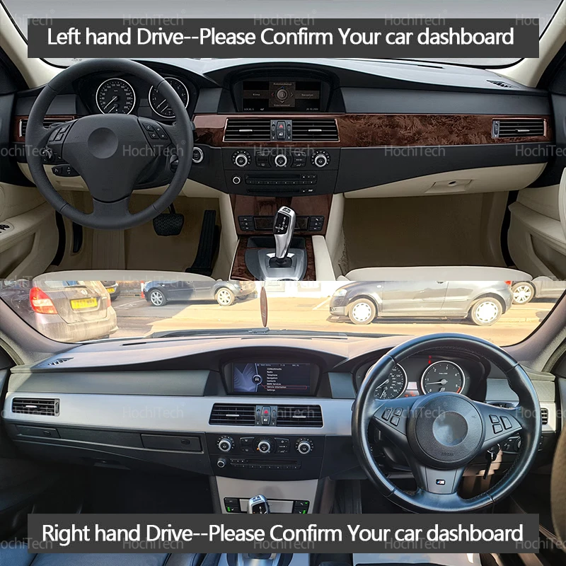 Car Dashboard Cover Avoid Light Pad Instrument Platform Cover Mat Carpet for BMW 5 series E60 E61 2004 2005 2006 2007 2008 2009