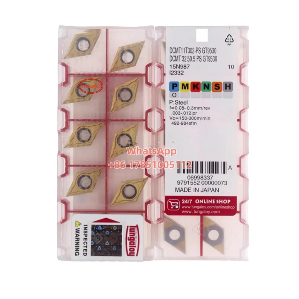Imagem -04 - Inserção do Carboneto de Tungaloy Dcmt070202 Dcmt070204 Dcmt11t302 Dcmt11t304 Dcmt070208 Dcmt11t308 Ah725 Ah8015 Ns9530