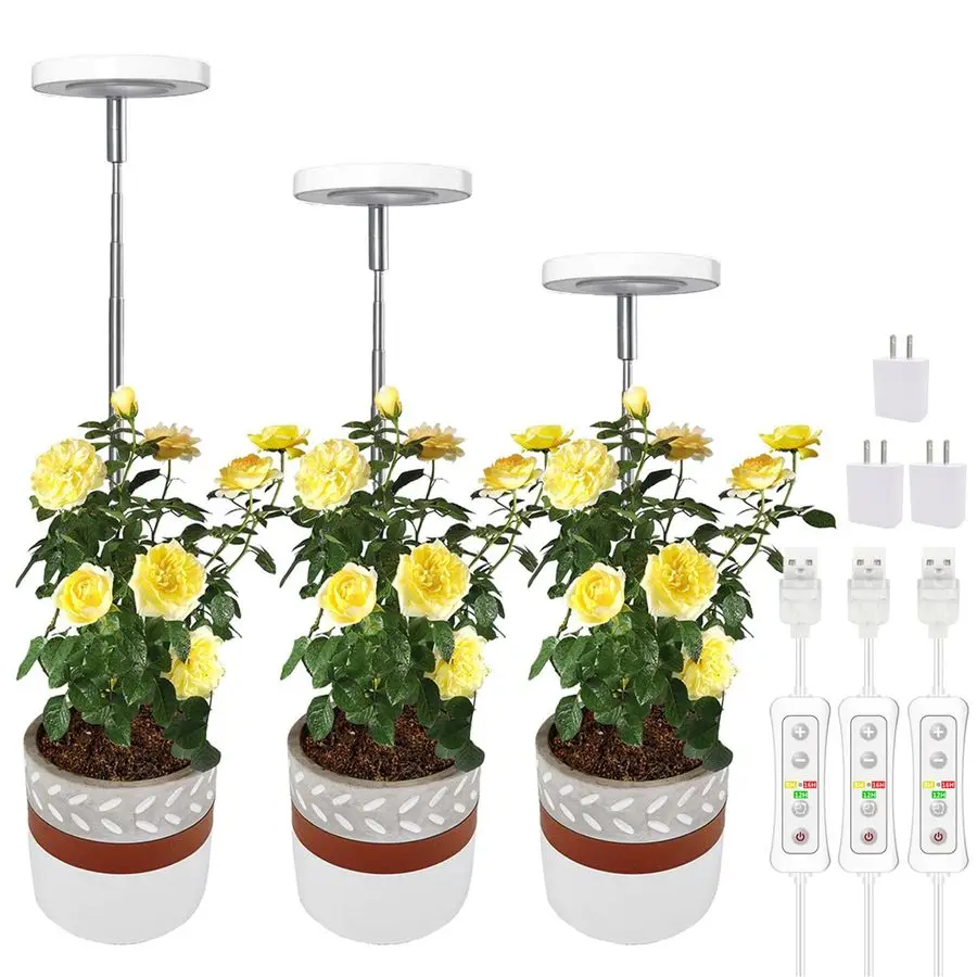 

Plant Grow Light, LED Growing Light Full Spectrum for Indoor Plants,Height Adjustable, Automatic Timer, 5V Low Safe Voltage,Idea