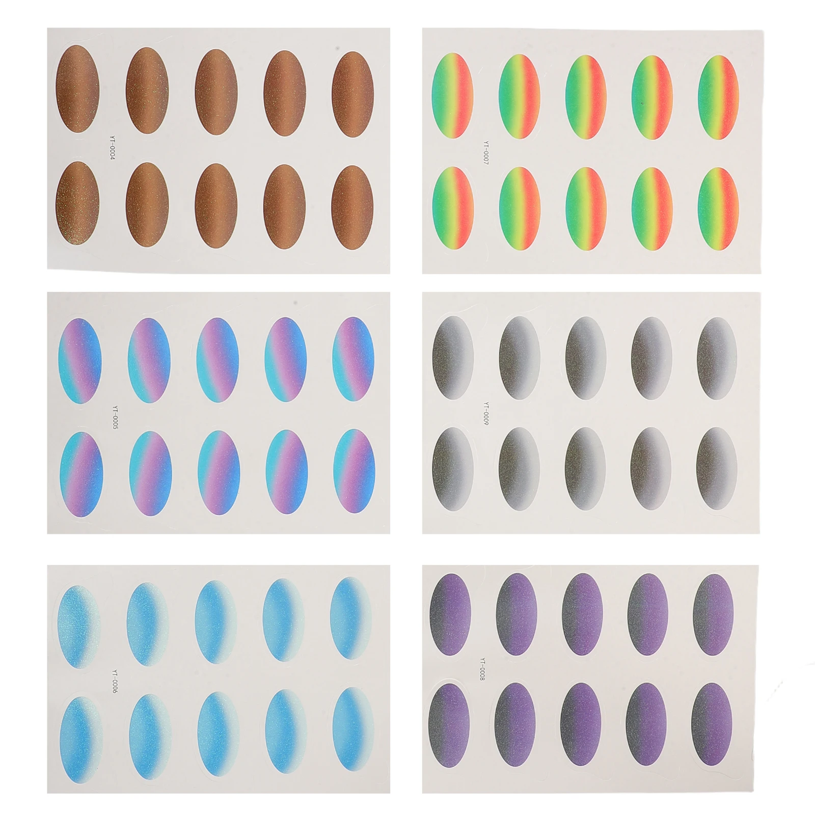 

6 Sheets Waterproof Eye Shadow Stickers Temporary Makeup Gradient Stickers for Women Cosplay Party Festival Decoration