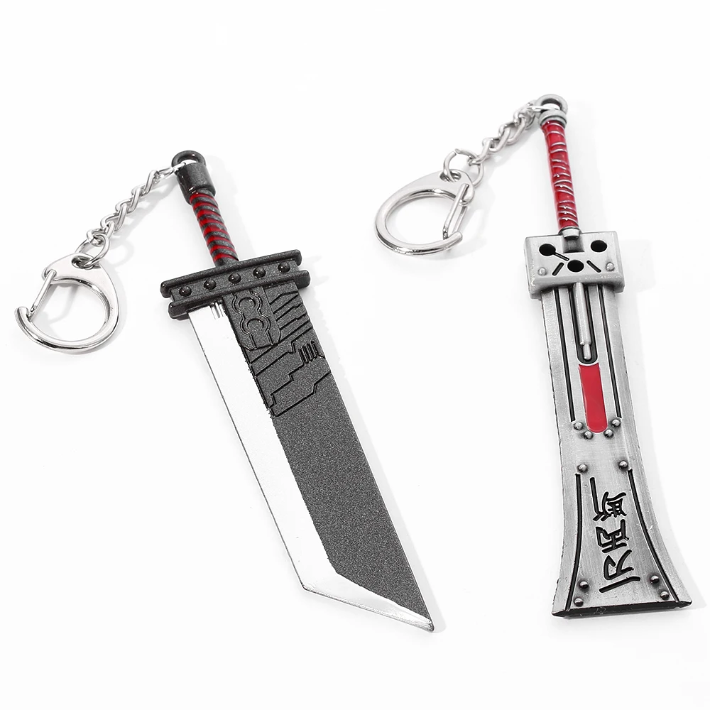 

Game Final Fantasy Cloud Buster Sword Keychain Cloud Strife's Weapon Metal Pendant Key Chain for Men Jewelry