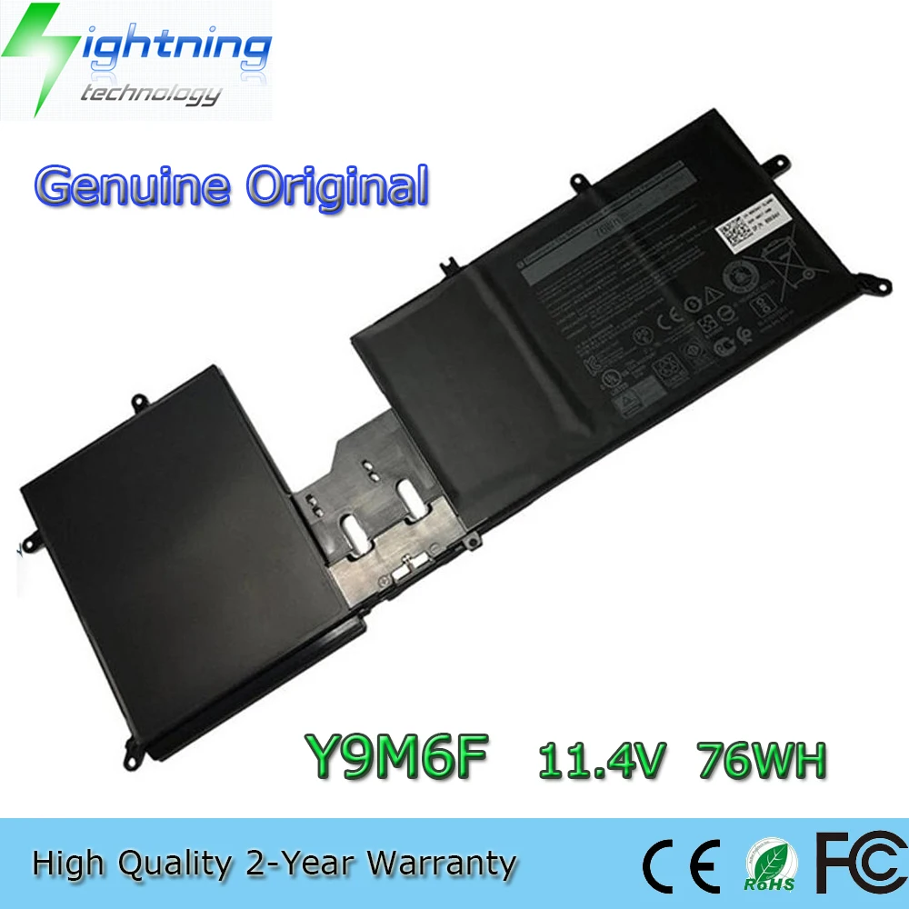 

New Genuine Original Y9M6F 11.4V 76Wh Laptop Battery for Dell Alienware M15 ALW15MD4725W R2 P87F P41E R2 ALW15M-R4958W