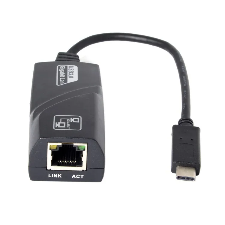 Type C to RJ45 LAN Ethernet Adapter USB3.0 USB 3.0 Wired Network Card for PC Windows Laptop D6X7