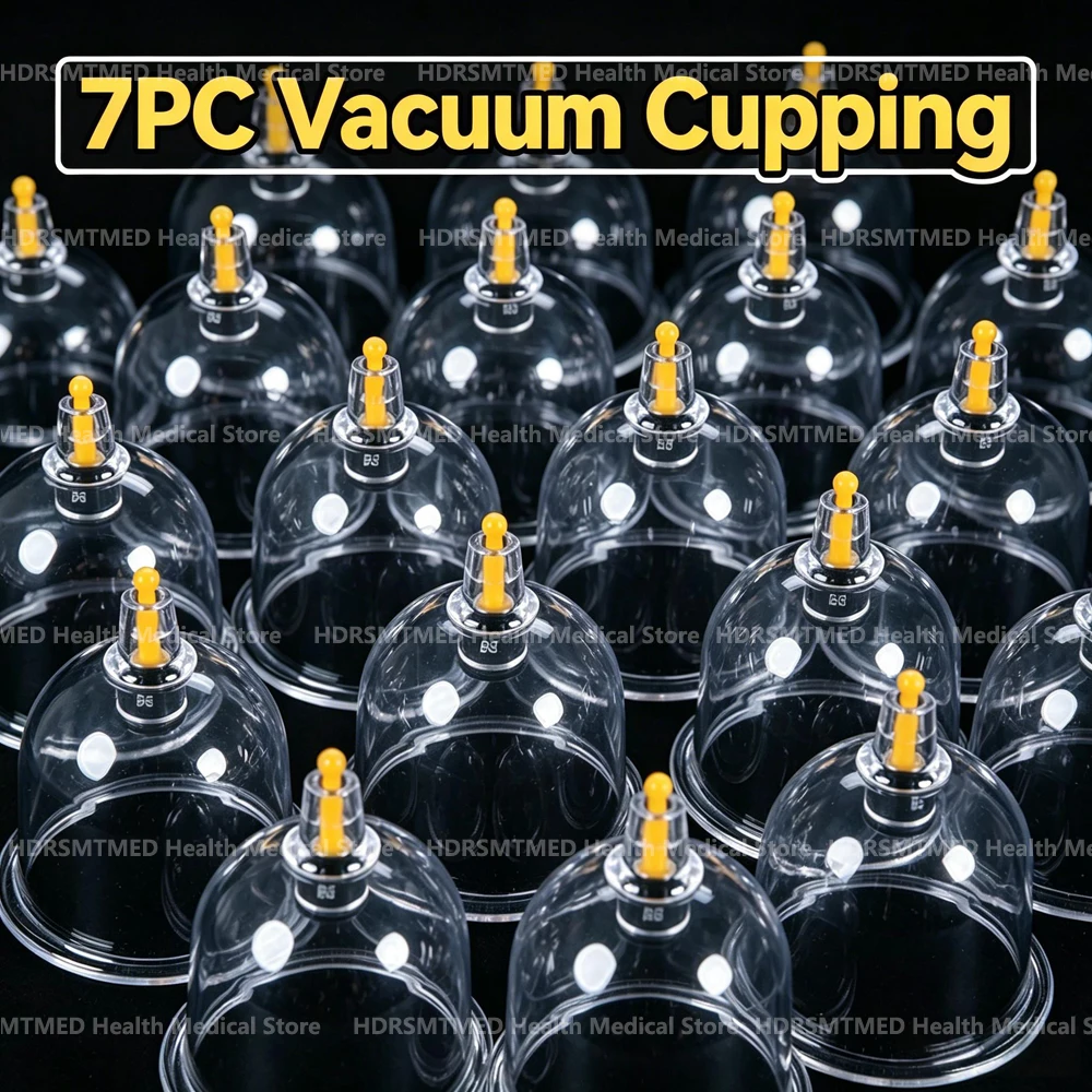 

7PCS Vacuum Cupping Massage Jar Cans Chinese Medicine Body Cup Body Detox Anti Cellulite Therapy Cans Healthy Care Jar